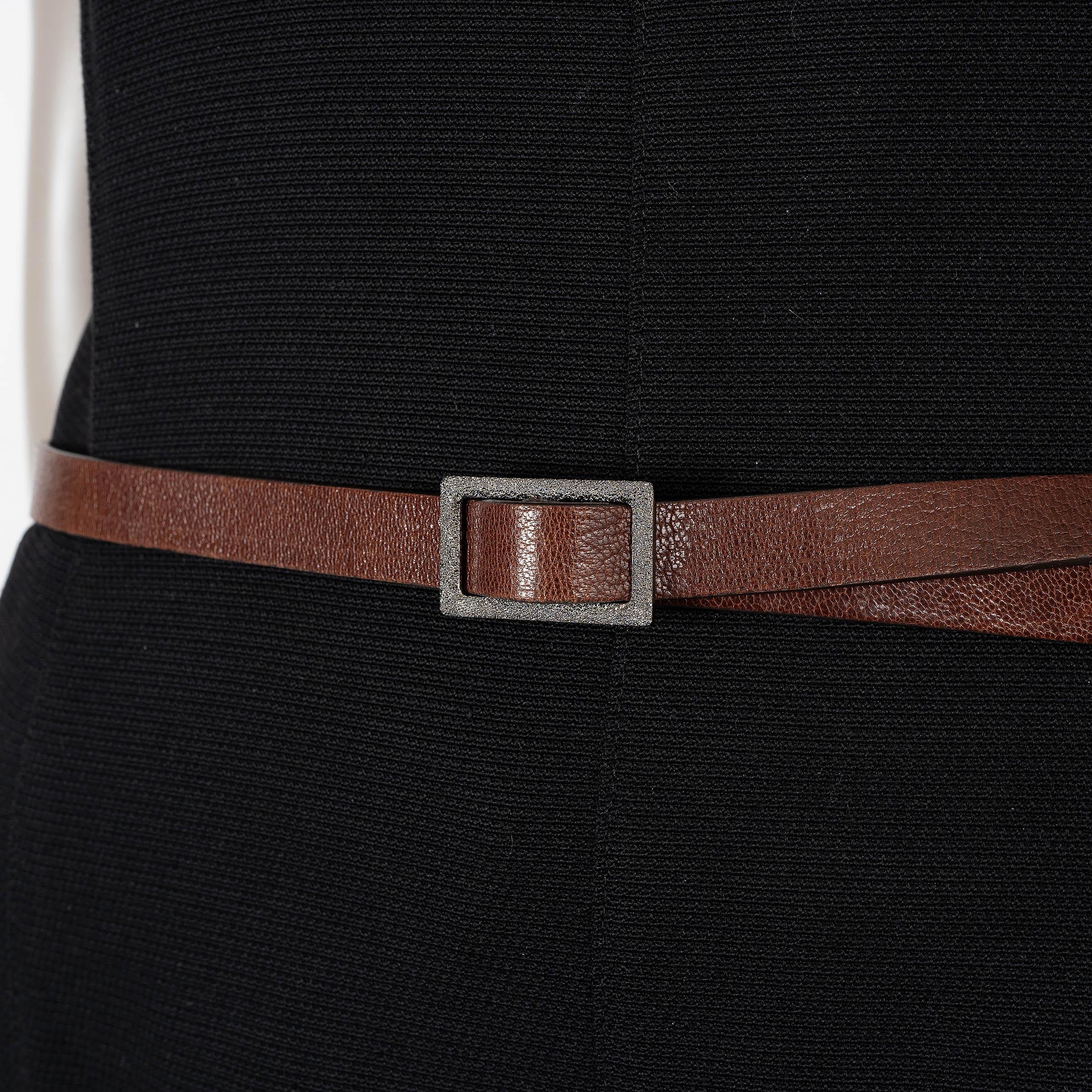 Femenino o masculino BRUNELLO CUCINELLI cuero marrón CINTURÓN CON HEBILLA TEXTURADA 115 en venta