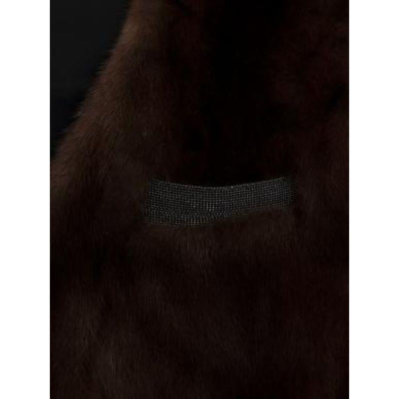 Brunello Cucinelli Brown Mink Fur Panelled Waistcoat For Sale 1