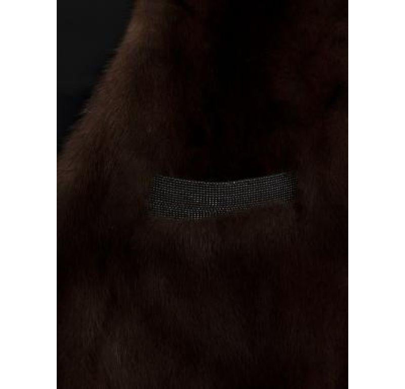 Brunello Cucinelli Brown Mink Fur Panelled Waistcoat For Sale 1
