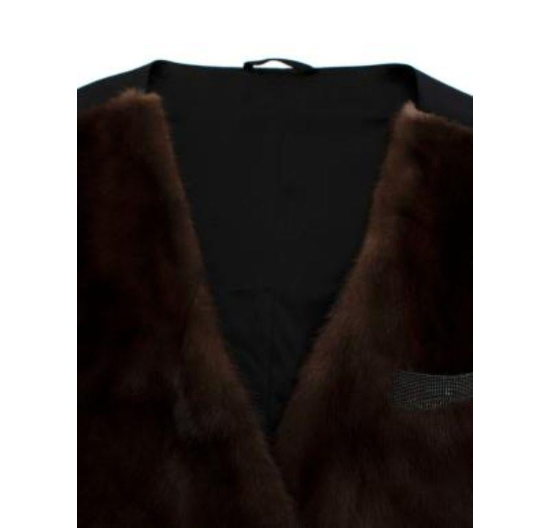 Brunello Cucinelli Brown Mink Fur Panelled Waistcoat For Sale 2