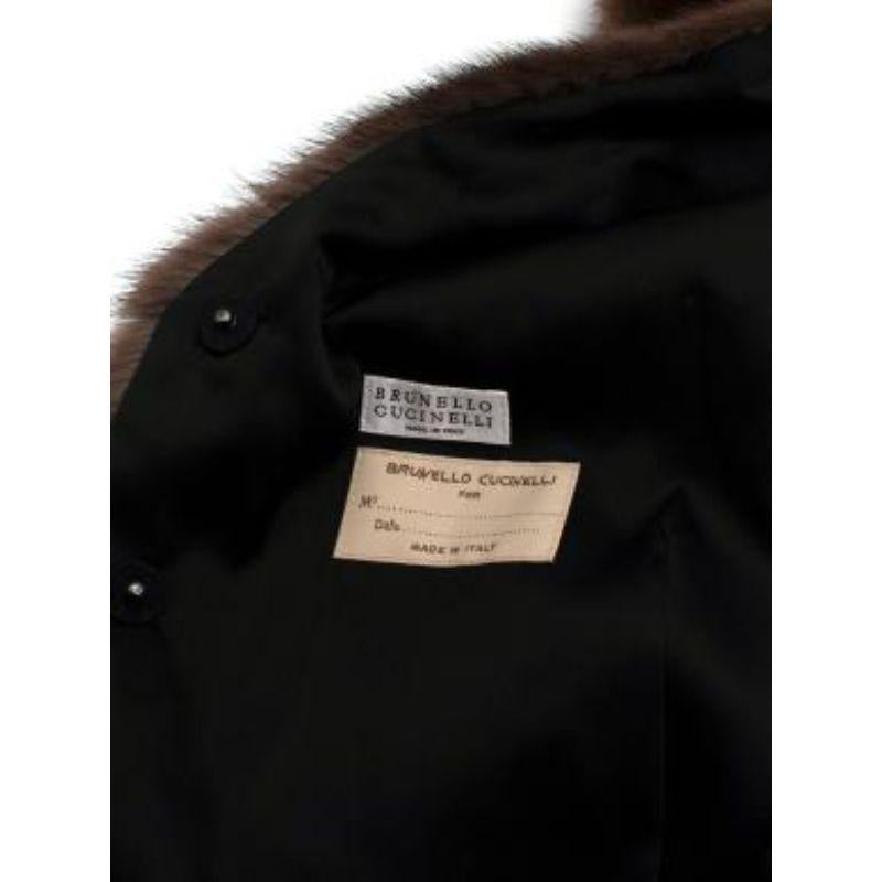 Brunello Cucinelli Brown Mink Fur Panelled Waistcoat For Sale 4