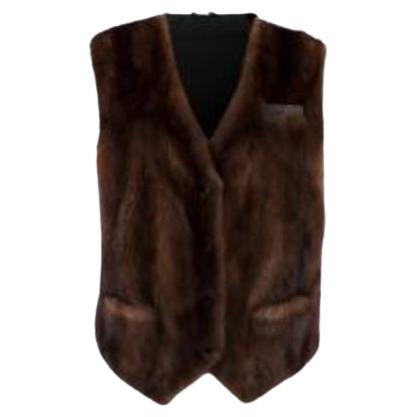 Brunello Cucinelli Brown Mink Fur Panelled Waistcoat For Sale