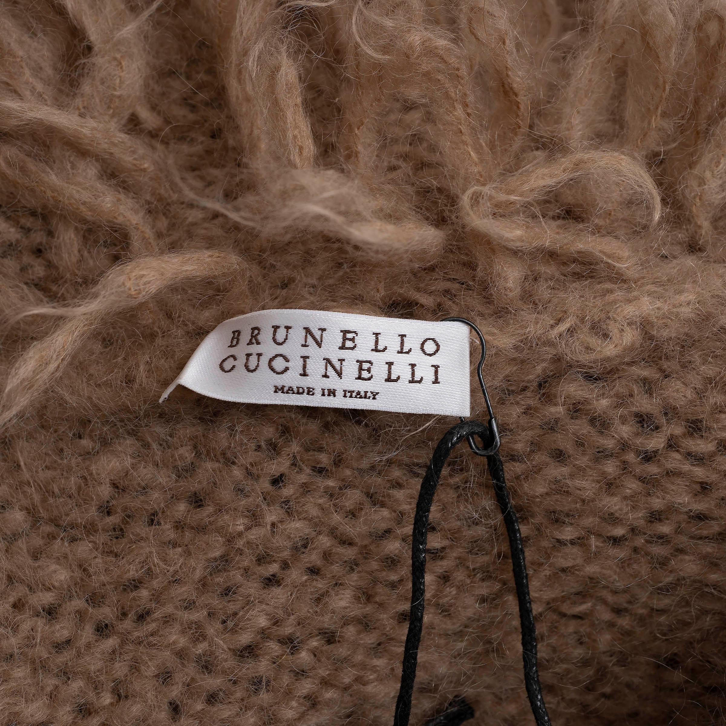 De las mujeres BRUNELLO CUCINELLI marrón mezcla de mohair 2020 CINTURÓN TEDDY Abrigo Chaqueta M en venta