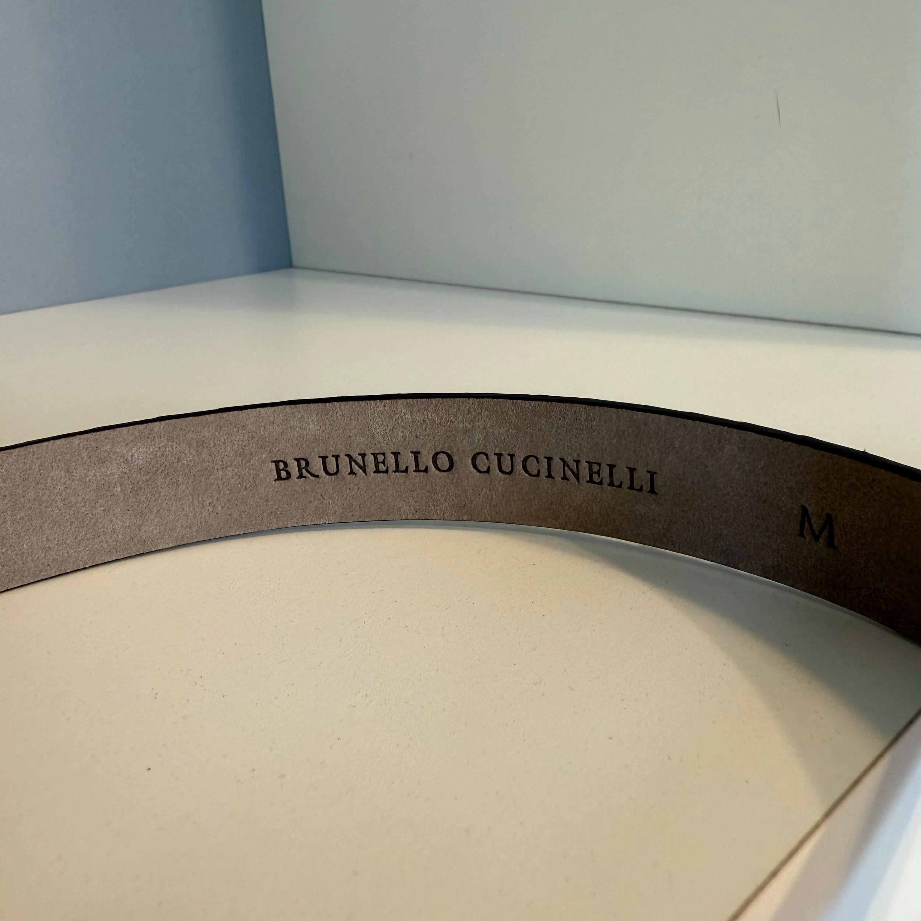 Brunello Cucinelli Ceinture en python marron Taille M Excellent état - En vente à Gazzaniga (BG), IT