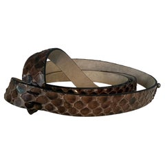 Brunello Cucinelli Brauner Python-Gürtel Größe M