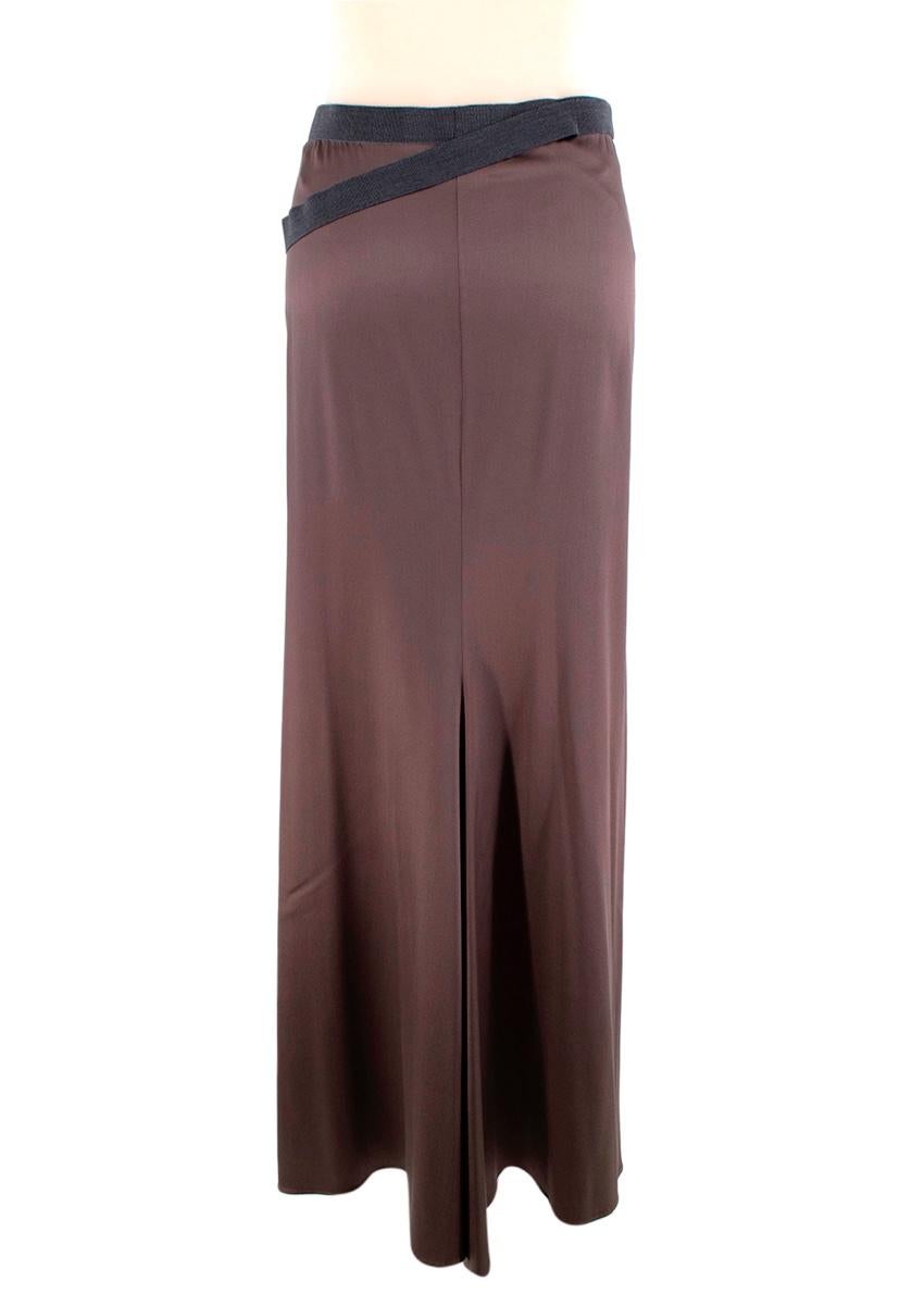 brown silk skirt