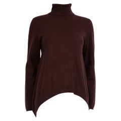 Brunello Cucinelli Burgundy Cashmere Turtleneck Jumper Size M