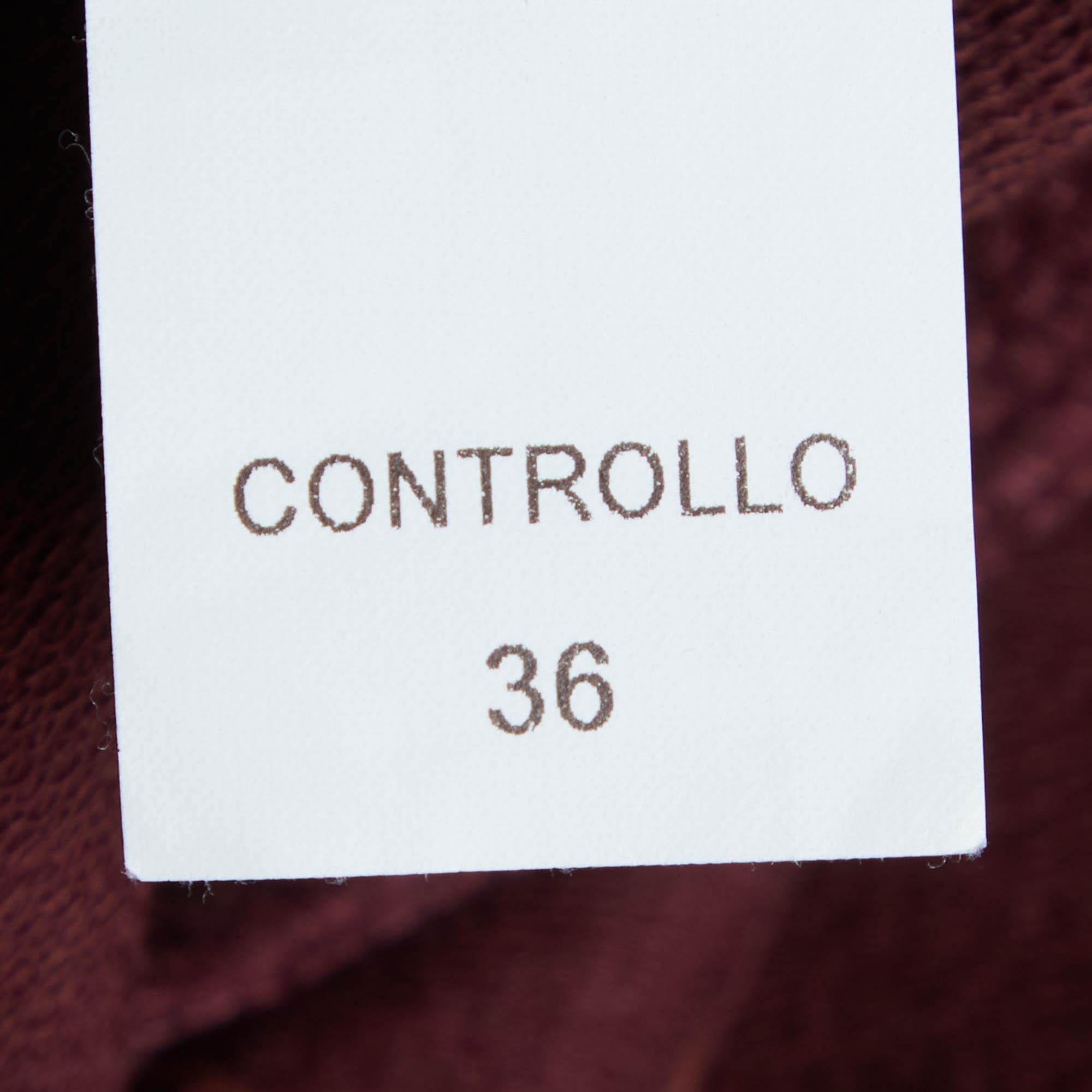 Brunello Cucinelli Burgundy Cotton Knit Pants XS For Sale 1