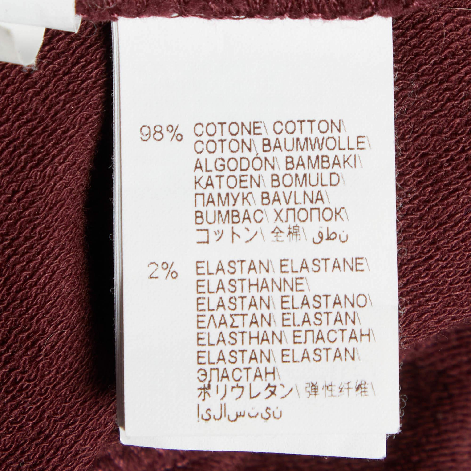 Brunello Cucinelli Burgundy Cotton Knit Pants XS For Sale 3