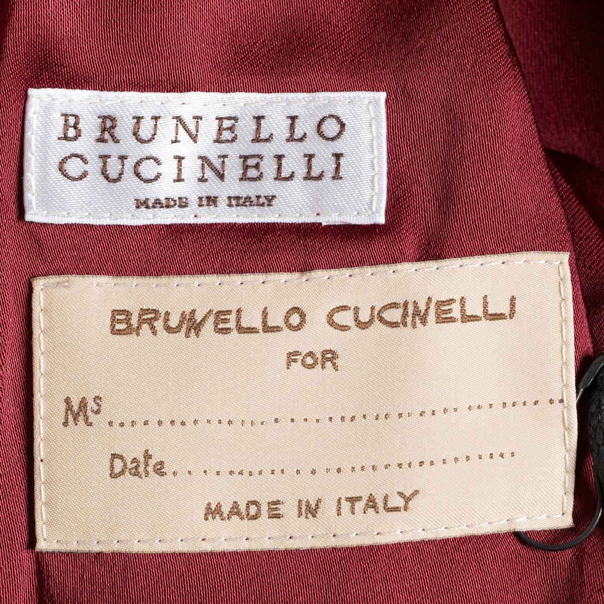 BRUNELLO CUCINELLI burgundy linen 2021 DOUBLE BREASTED Blazer Jacket 38 XS For Sale 1