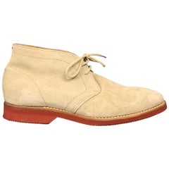 BRUNELLO CUCINELLI Camoscio Size 8.5 Stone Suede Ankle Boots