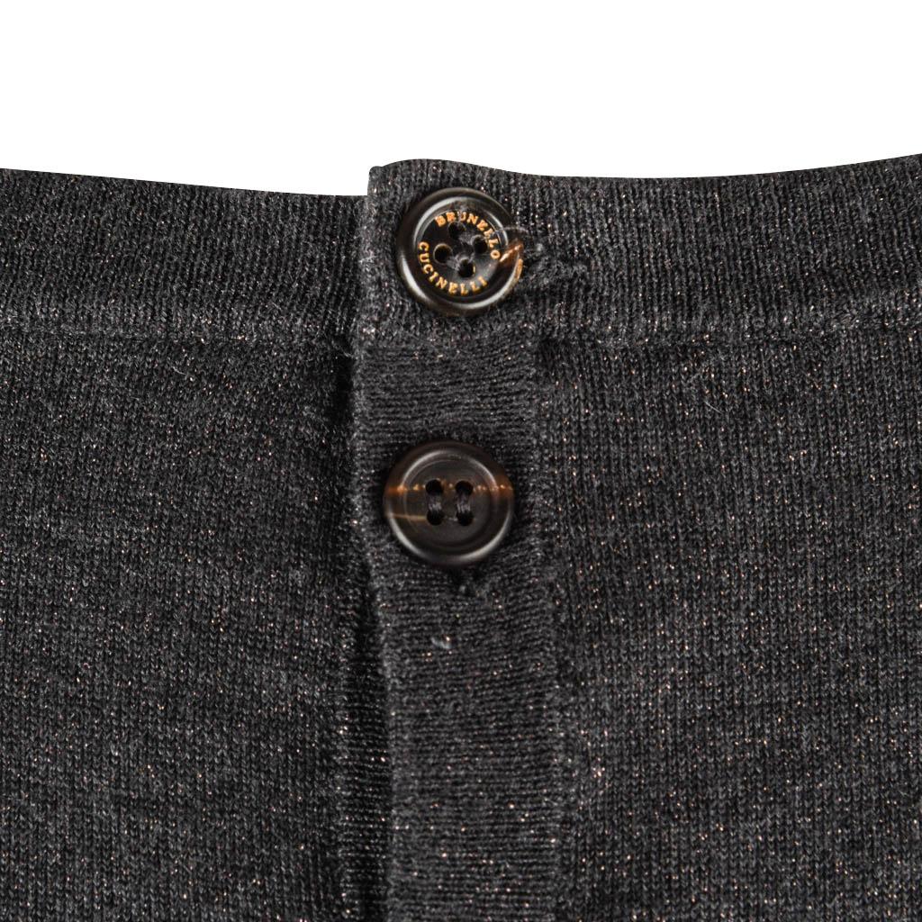Brunello Cucinelli Strickjacke Grau überschnittene Schulternaht Mint im Angebot 2