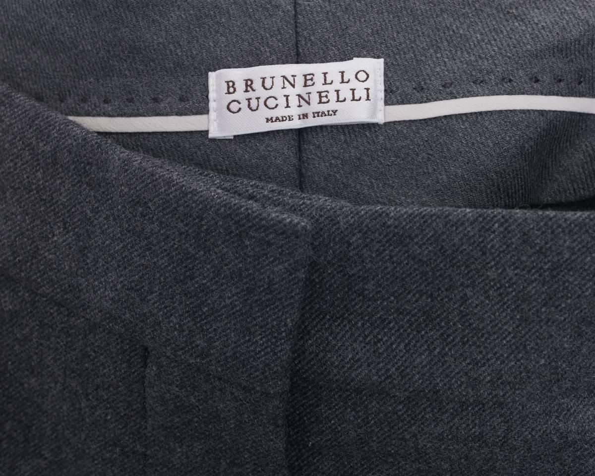 Brunello Cucinelli Charcoal Grey Wool Trouser with Rope Belt - 6 3