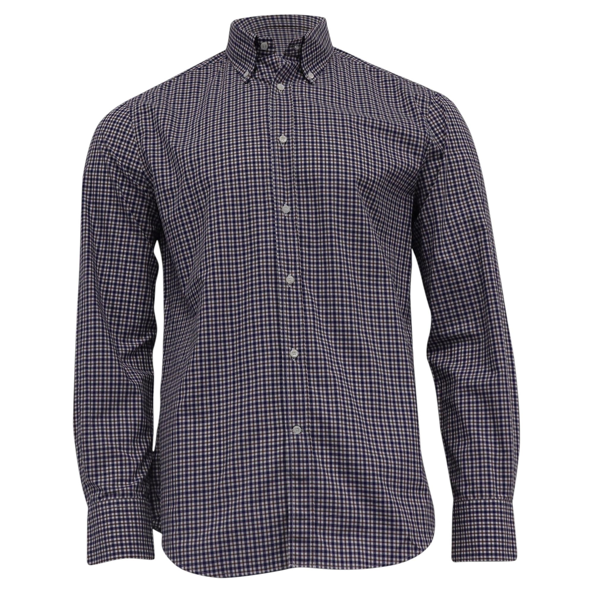 Camisa a cuadros con botones de Brunello Cucinelli, de algodón multicolor
