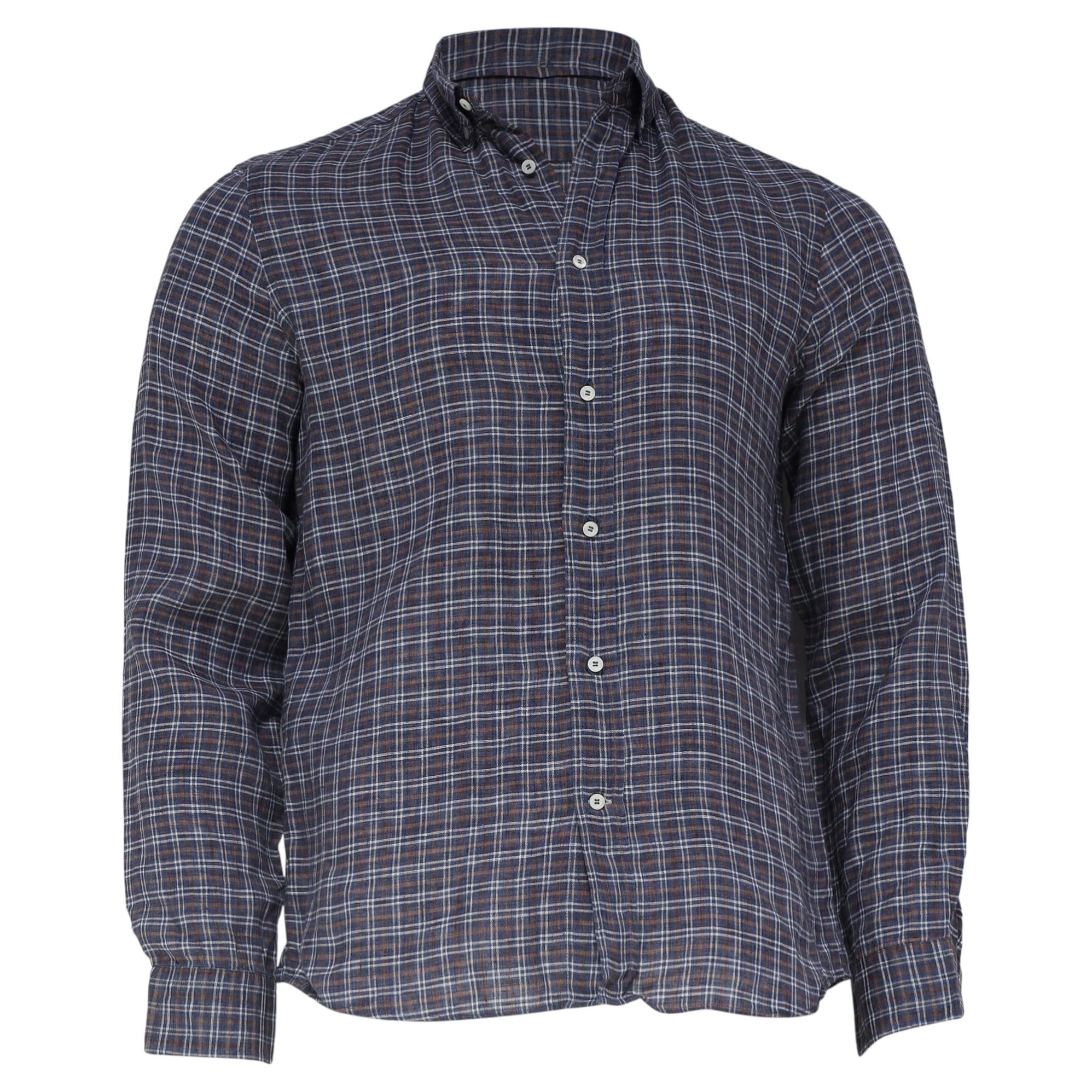 Camisa a cuadros con botones de Brunello Cucinelli, de lino multicolor