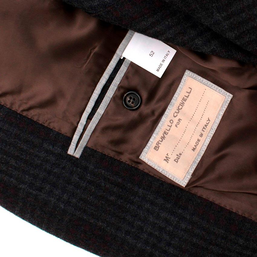 Brunello Cucinelli Checked Wool Men's Single Breasted Jacket - Size XL - EU 52 In Excellent Condition For Sale In London, GB