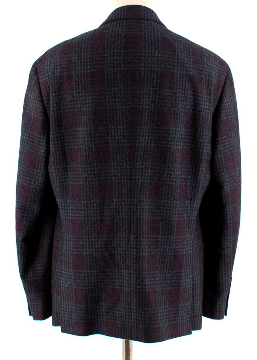 Brunello Cucinelli Checked Wool Men's Single Breasted Jacket - Size XL - EU 52 For Sale 2