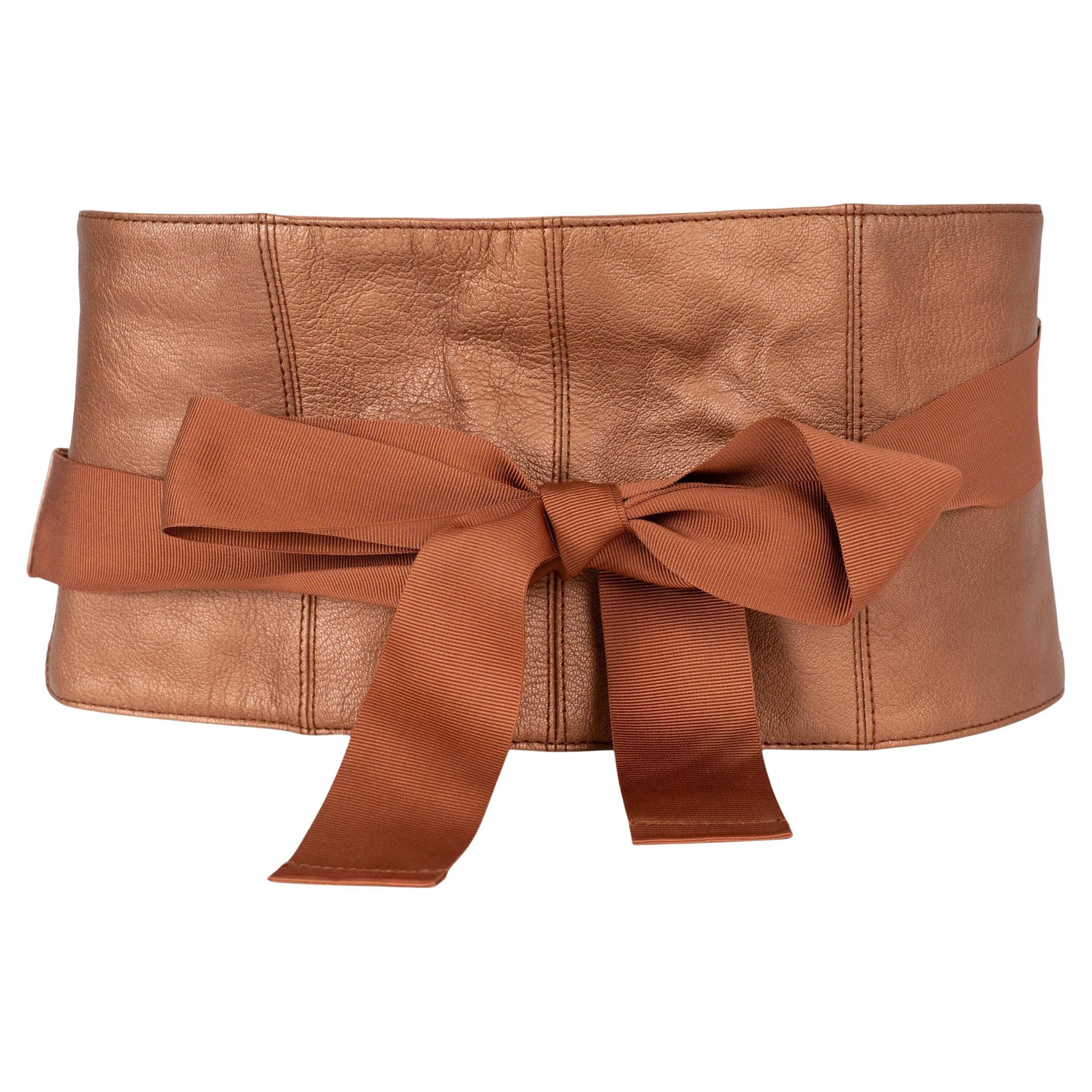 BRUNELLO CUCINELLI Kupferleder 2018 WIDE KIMONO WAIST Gürtel S