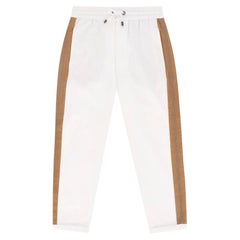 Joggers/pantalones de rayas laterales de algodón Brunello Cucinelli