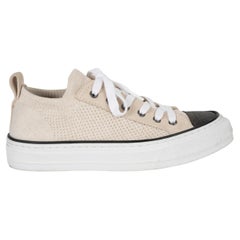 Zapatillas BRUNELLO CUCINELLI color crema 2025 MONILI LOW TOP KNIT, talla 38