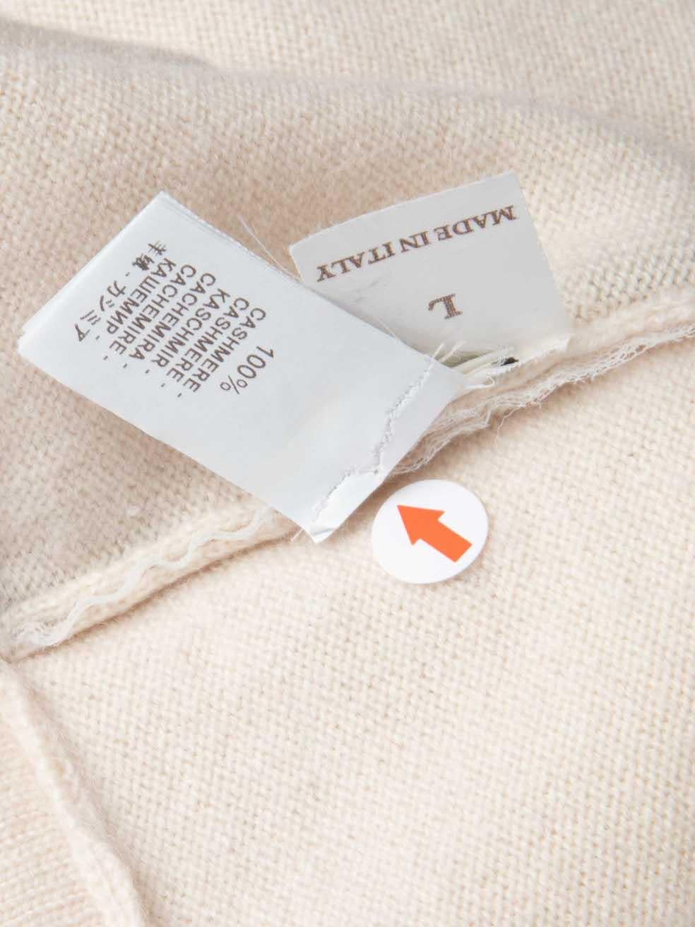 Women's Brunello Cucinelli Cream Cashmere Beaded Knit Vest Size L For Sale