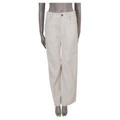 BRUNELLO CUCINELLI cream cotton 2022 CORDUROY STRAIGHT Pants 38 XS