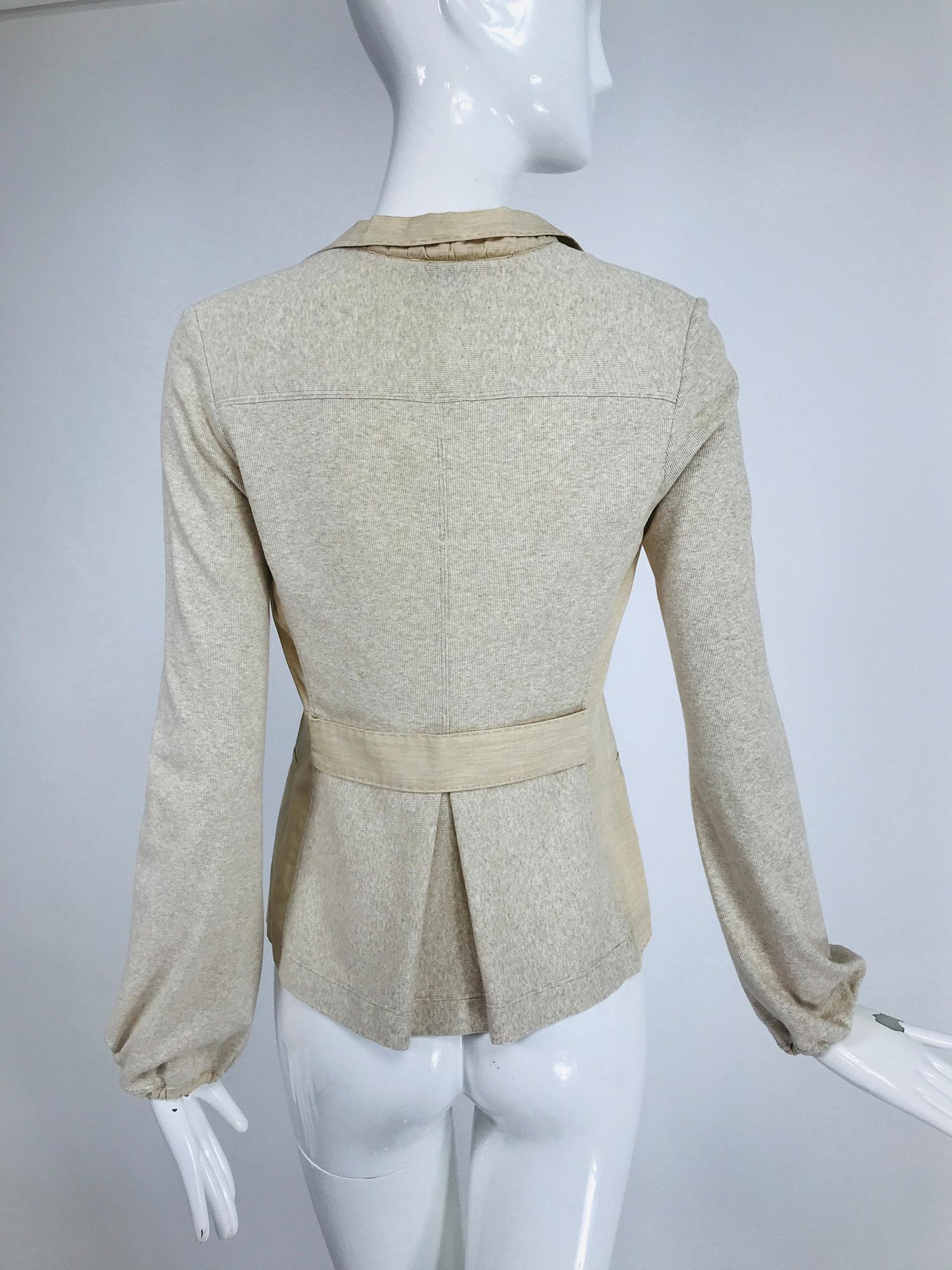 Women's Brunello Cucinelli Cream Cotton & Linen Knit Button Front Jacket XS For Sale