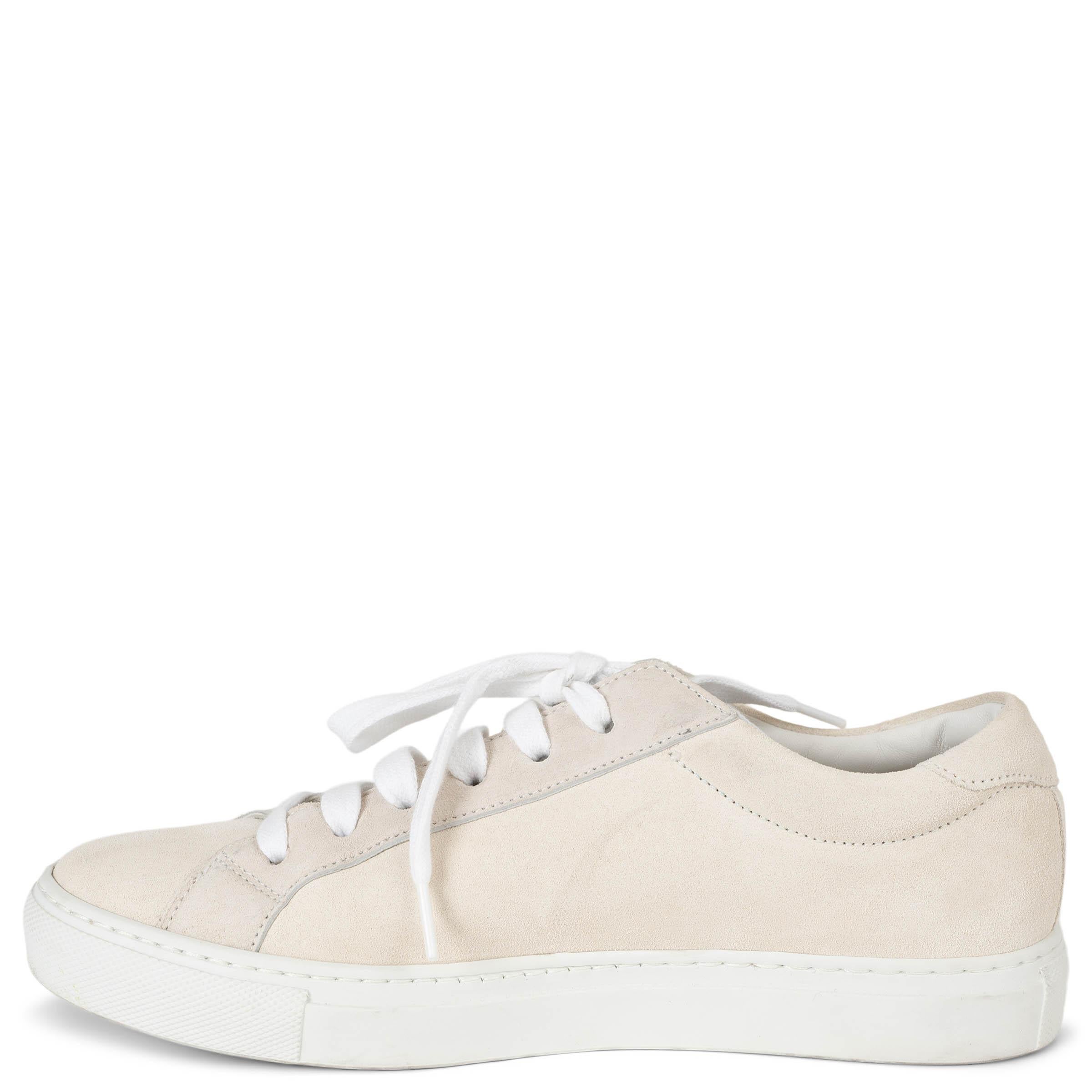 Beige BRUNELLO CUCINELLI crème en daim MONILI Chaussures de sport 38 en vente