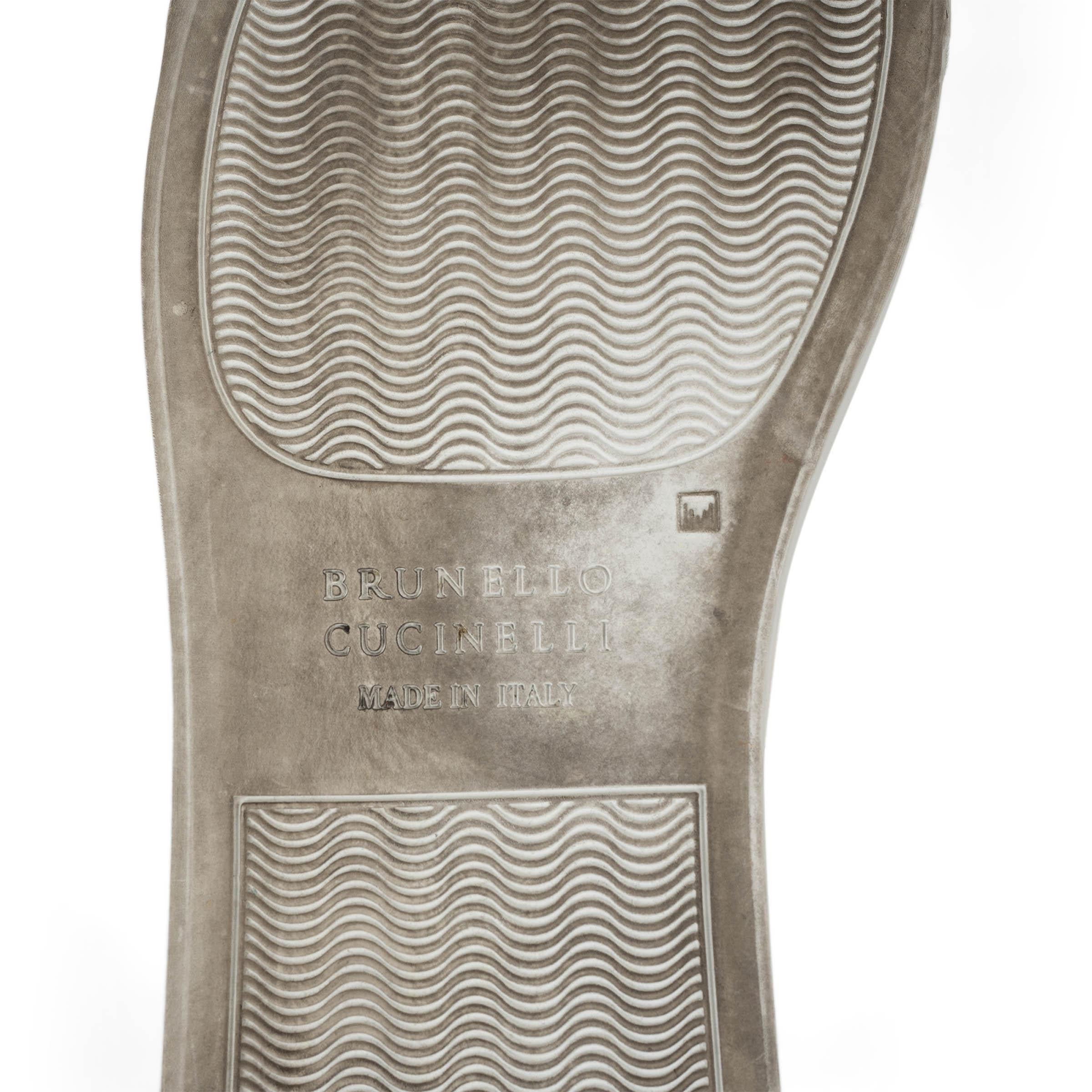 BRUNELLO CUCINELLI crème en daim MONILI Chaussures de sport 38 en vente 2