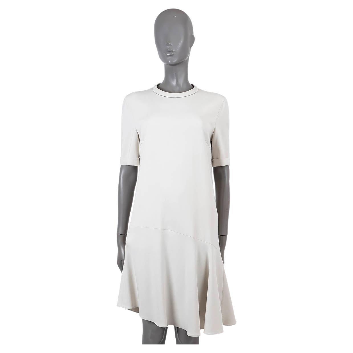 BRUNELLO CUCINELLI Robe MONILI ASYMMETRIC en laine crème L en vente