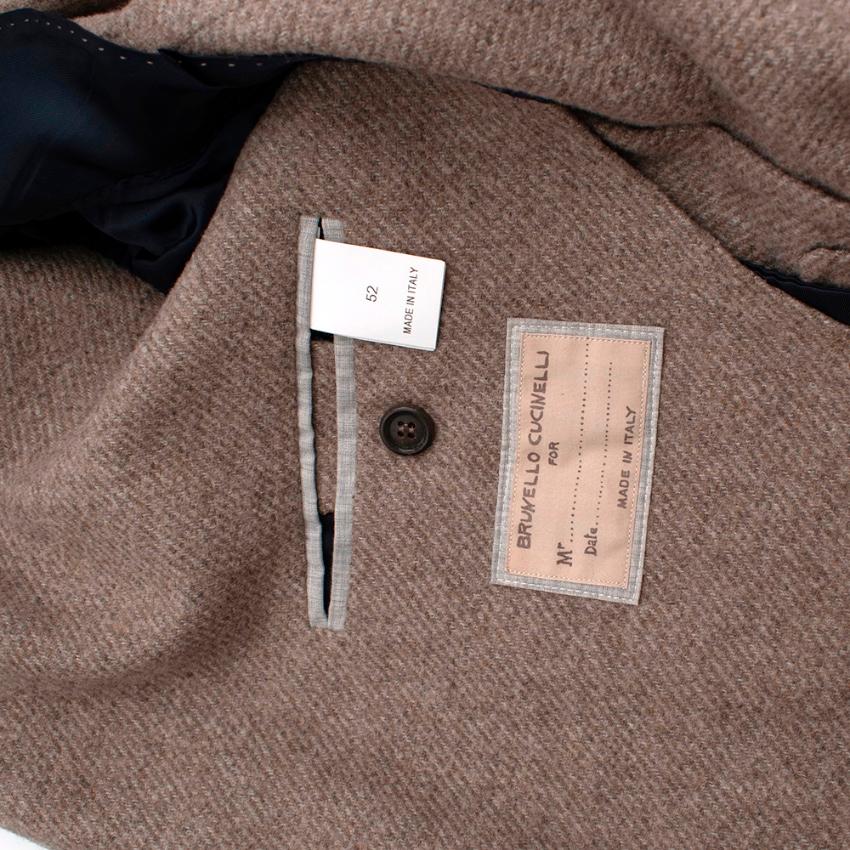 Brunello Cucinelli Cream Wool, Silk & Cashmere Tailored Jacket - Size XL 52  For Sale 1