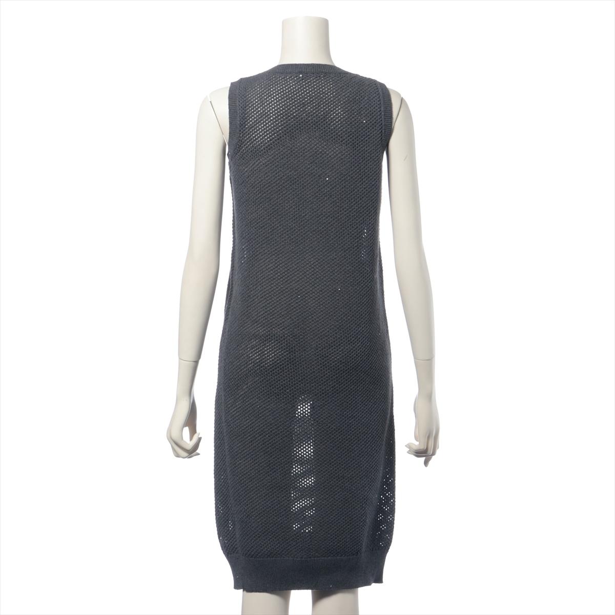 Noir Brunello Cucinelli - Robe en maille crochetée noire en vente