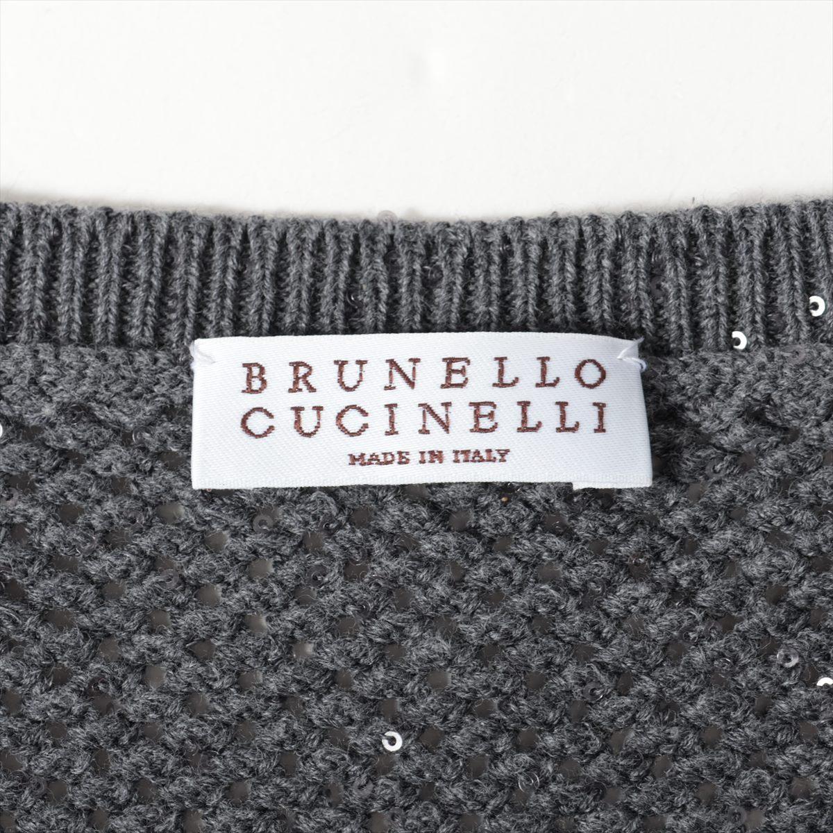 Brunello Cucinelli - Robe en maille crochetée noire en vente 1