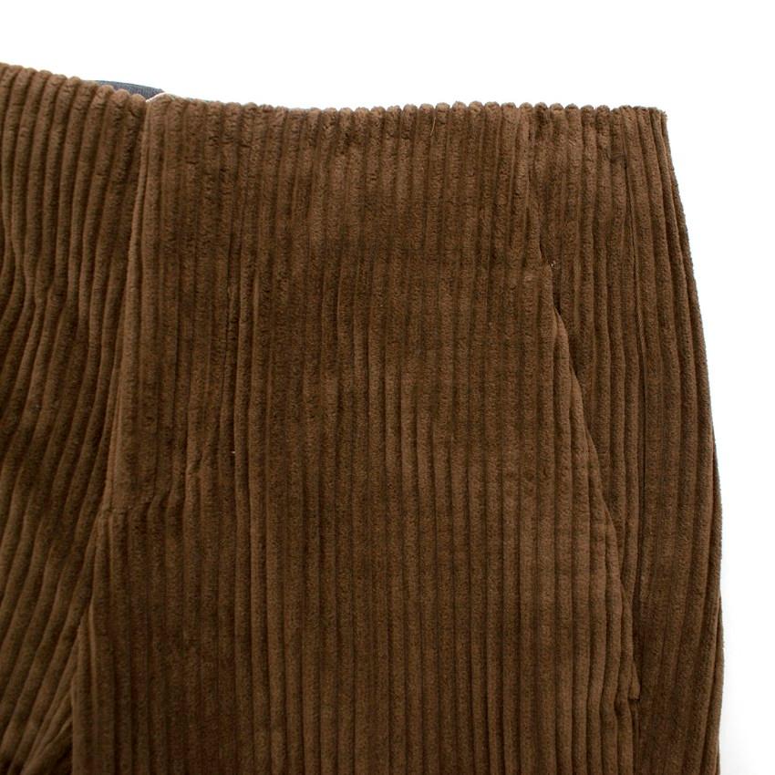 Brunello Cucinelli Cropped Brown Corduroy Cropped Pants US 0-2 For Sale 1