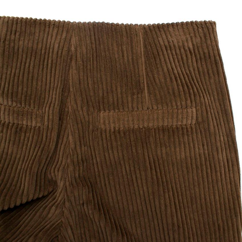 Brunello Cucinelli Cropped Brown Corduroy Cropped Pants US 0-2 For Sale 2