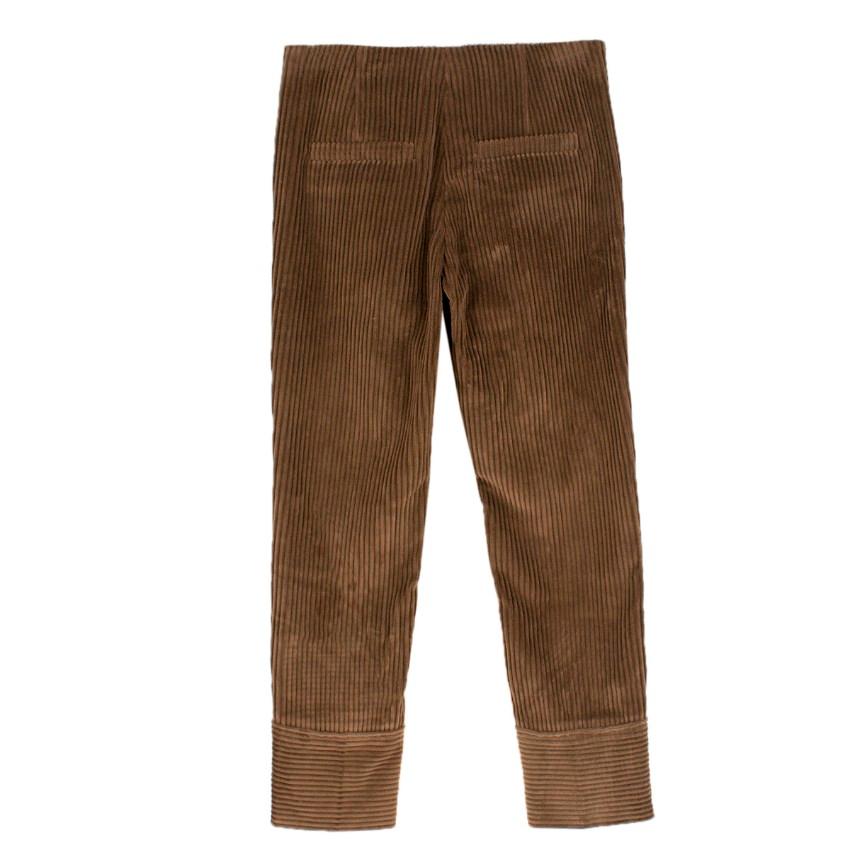 Brunello Cucinelli Cropped Brown Corduroy Cropped Pants US 0-2 For Sale 4