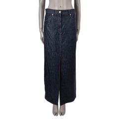 BRUNELLO CUCINELLI dark blue cotton 2024 DENIM MAXI Skirt 40 S