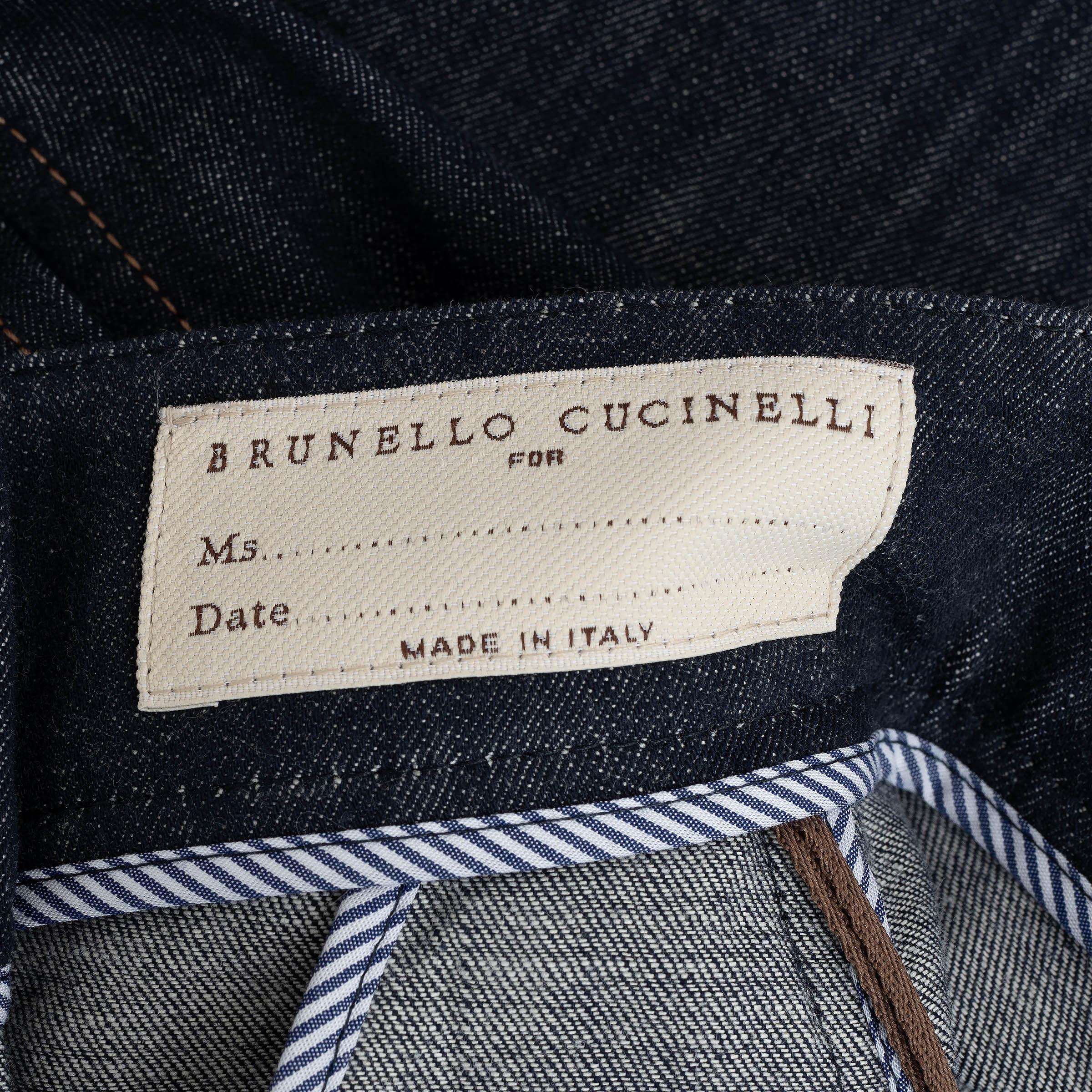 BRUNELLO CUCINELLI dark blue cotton DENIM JOGGER Pants 44 L For Sale 1