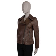 BRUNELLO CUCINELLI dark brown leather 2020 BIKER Jacket 40 S