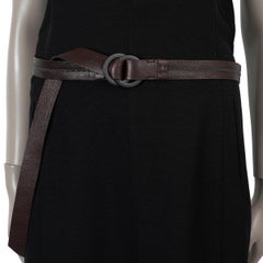 BRUNELLO CUCINELLI dark brown leather MONILI STRIPE Belt M