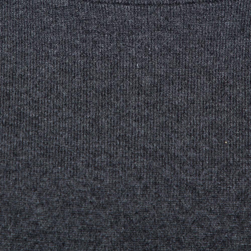 Women's Brunello Cucinelli Dark Grey Cashmere Crop Sweater XXL