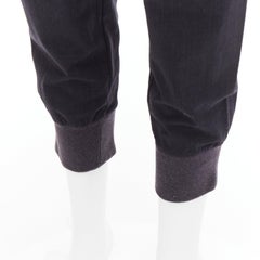 BRUNELLO CUCINELLI dark grey virgin wool blend relaxed jogger pants IT38 XS