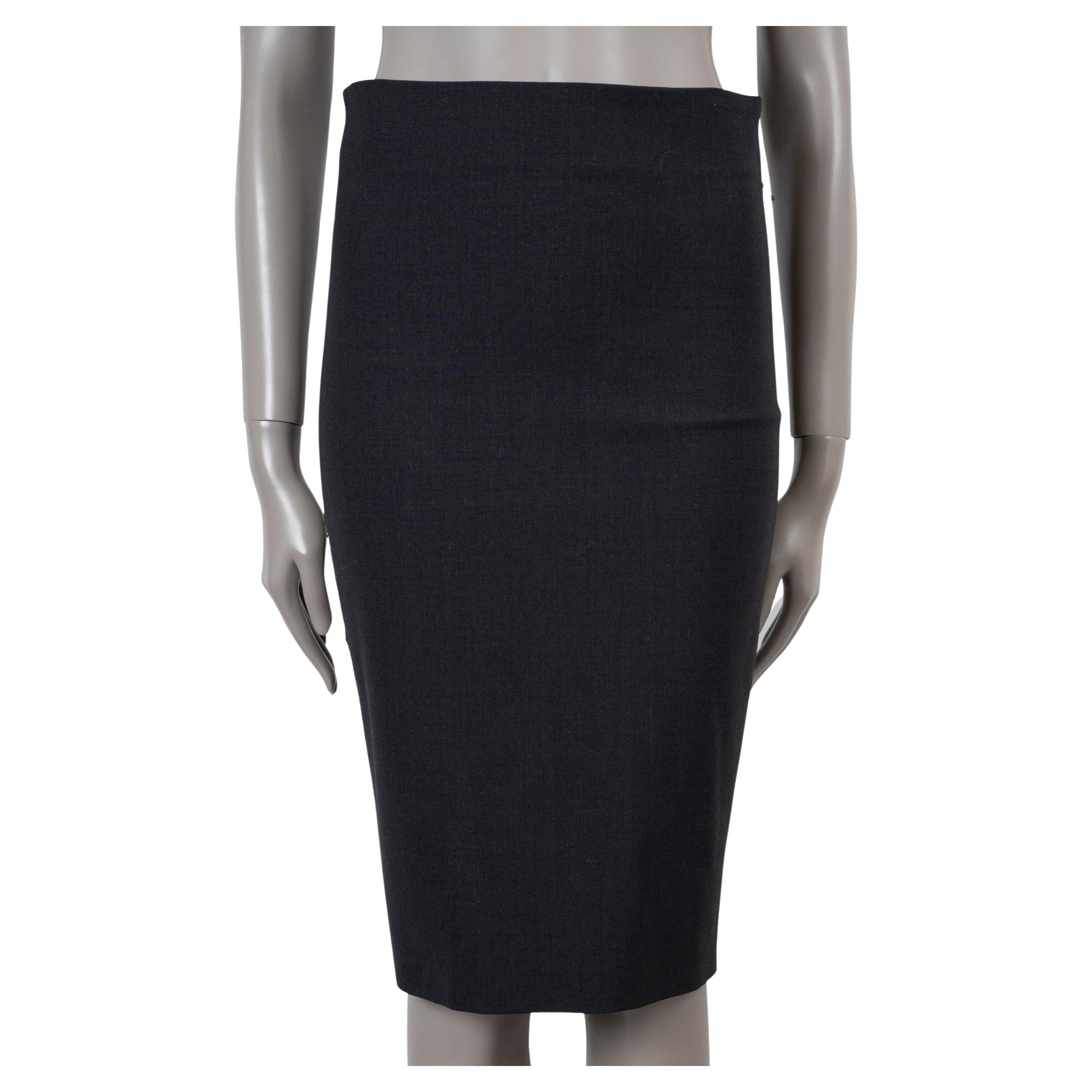 BRUNELLO CUCINELLI dark grey wool 2015 MONILI FRINGE TRIM Skirt 40 S