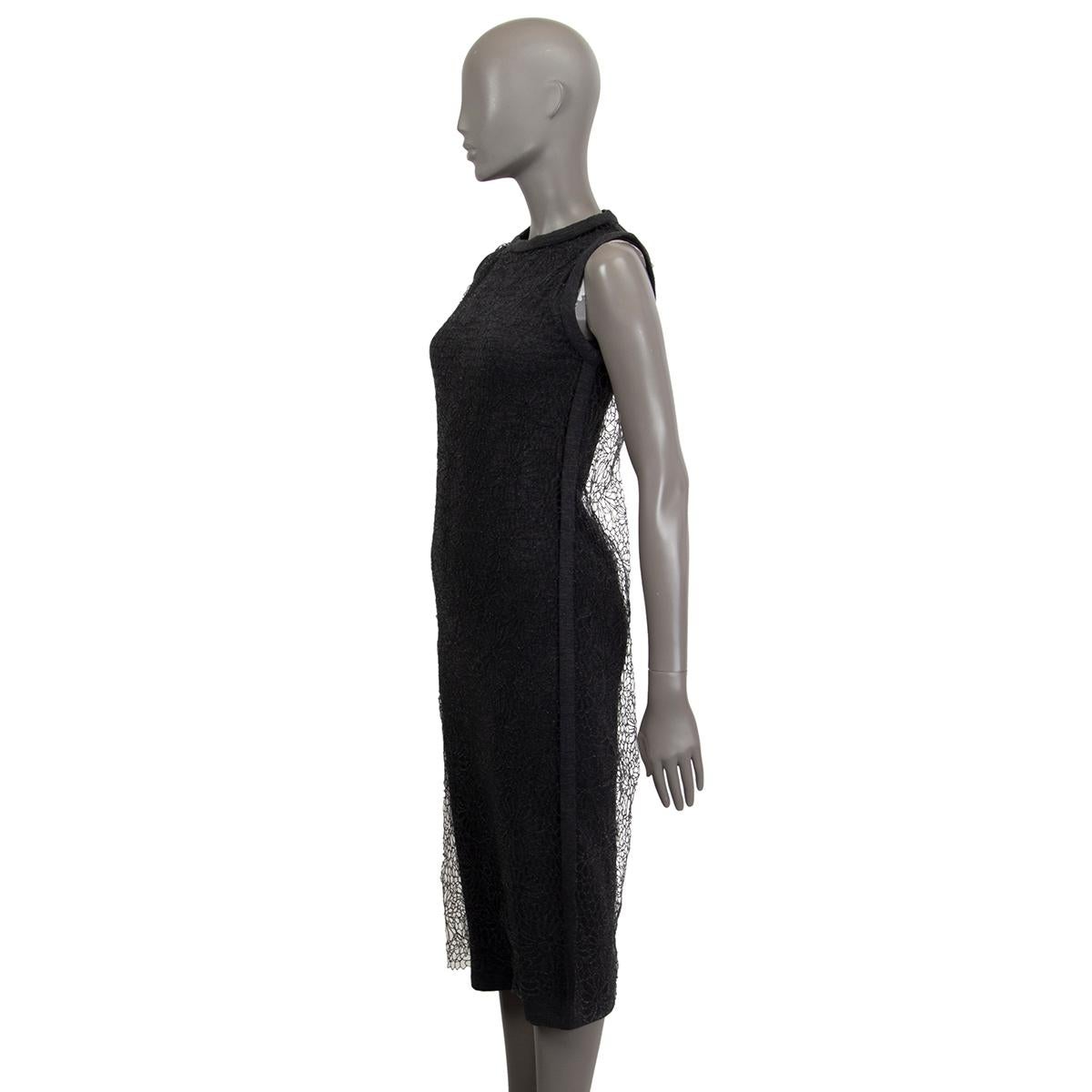 Women's BRUNELLO CUCINELLI dark grey wool FLORAL WIRE KNIT SLEEVELESS Dress S For Sale