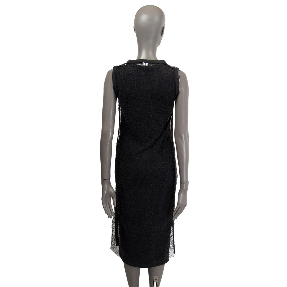 BRUNELLO CUCINELLI dark grey wool FLORAL WIRE KNIT SLEEVELESS Dress S For Sale 1