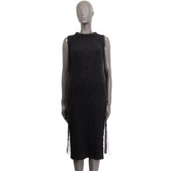 BRUNELLO CUCINELLI - Robe en maille de laine gris foncé FLORAL WIRE Knit S