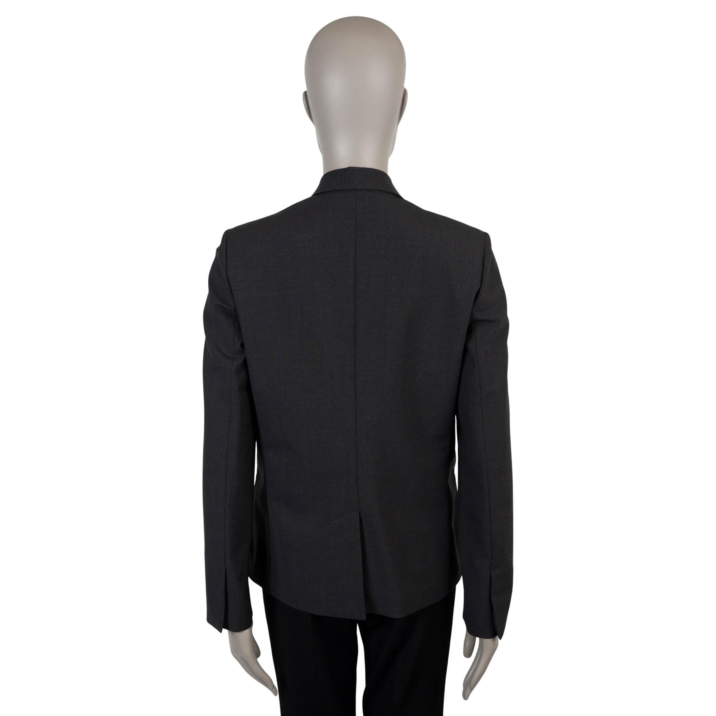 Nero Brunello Cucinelli giacca blazer MONILI TRIM in lana grigio scuro 42 M. in vendita