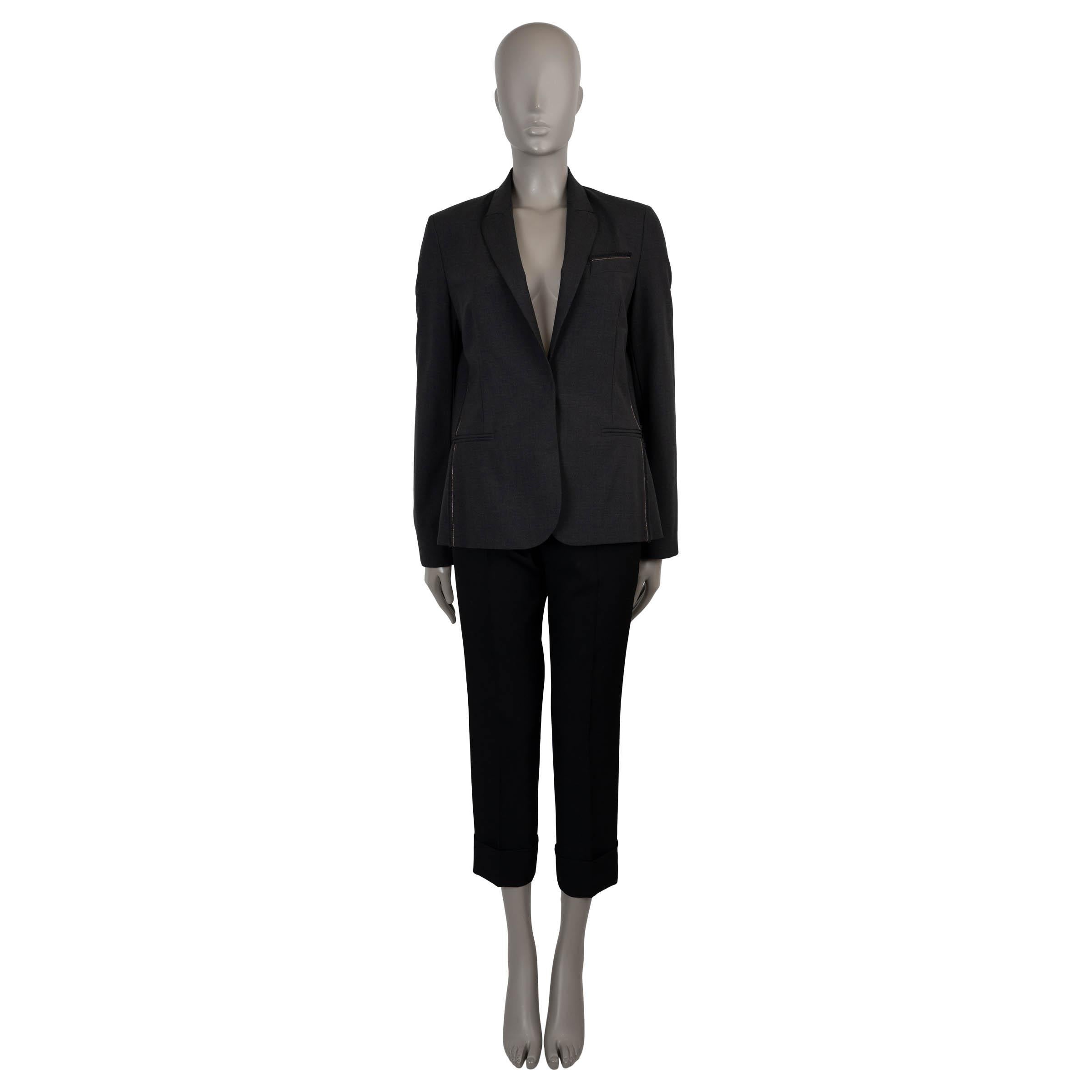 Brunello Cucinelli giacca blazer MONILI TRIM in lana grigio scuro 42 M. In condizioni ottime in vendita a Zürich, CH