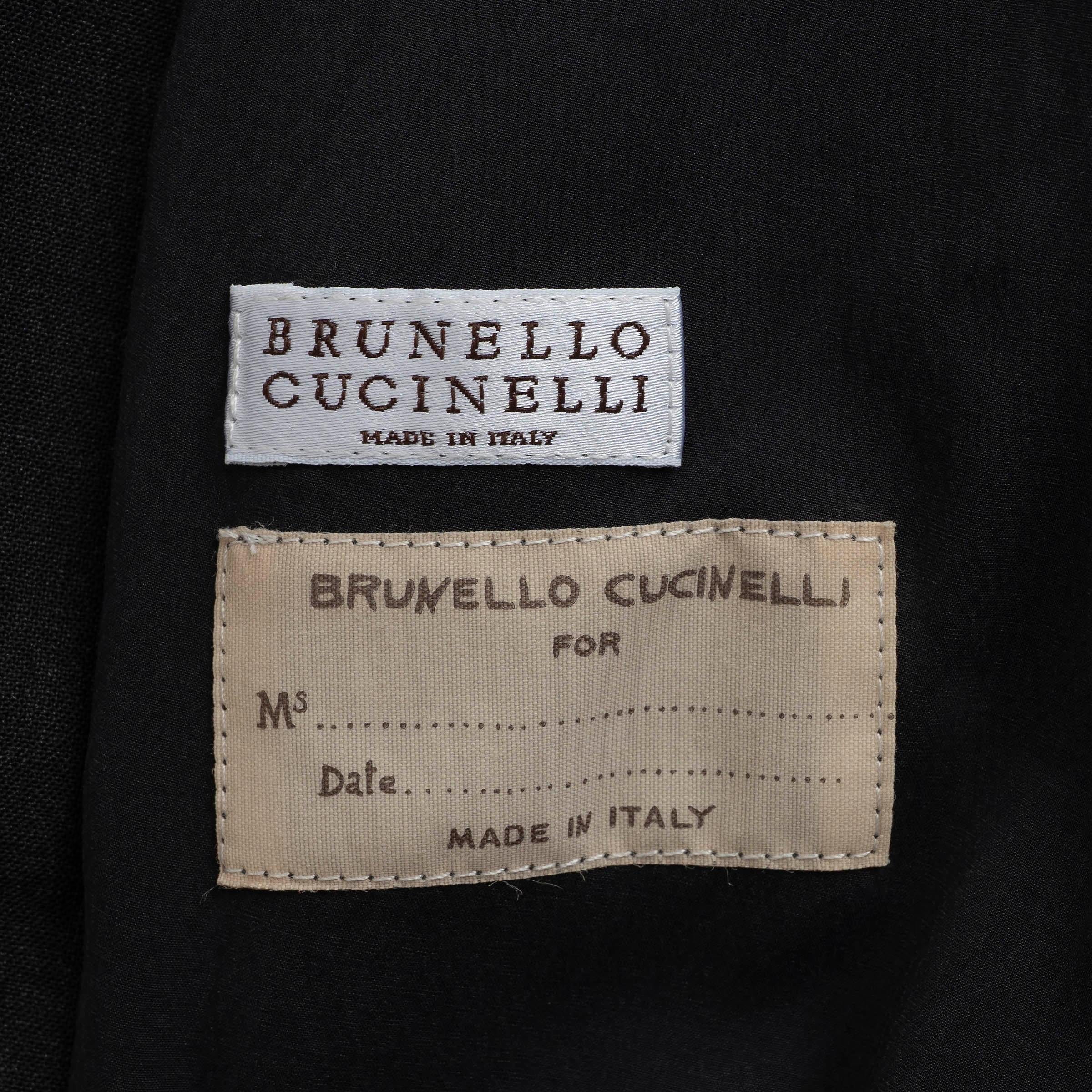 Brunello Cucinelli giacca blazer MONILI TRIM in lana grigio scuro 42 M. in vendita 1