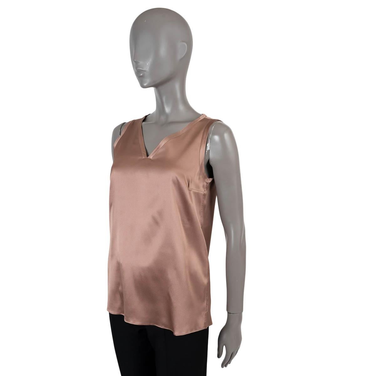100% authentic Brunello Cucinelli satin tank-top in dusty rose stretch silk (with 4% elastane). Has been worn and is in excellent condition. 

Measurements
Tag Size	S
Size	S
Shoulder Width	34cm (13.3in)
Bust From	88cm (34.3in)
Waist From	92cm